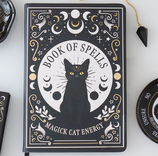 Carnet A5 Livre De Sorts Avec Stylo - Magie Du Chat Noir | Sorcière et Magie