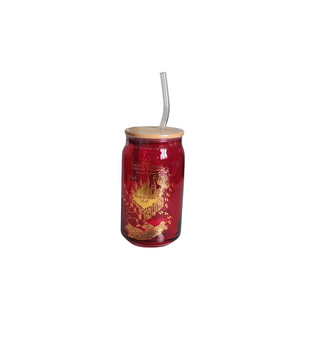 Gobelet En Verre Métallisé Avec Couvercle Et Paille 16 oz | Sorcière et Magie