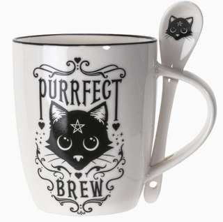 Ensemble Tasse Et Cuillère Purrfect | Sorcière et Magie