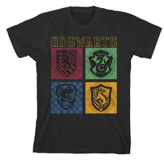 T-Shirt Noir Des 4 Maisons | Sorcière et Magie