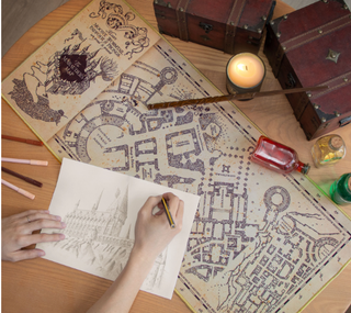 Tapis De Bureau XL - Carte Des Maraudeurs | Sorcière et Magie