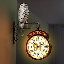 Horloge Murale Plateforme 9 3/4 Avec Hedwige - Bradford | Sorcière et Magie